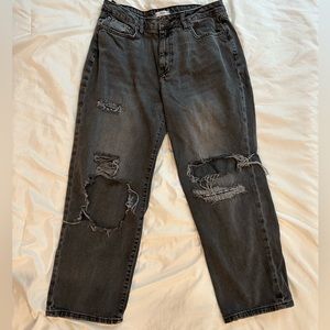 FOREVER21 Straight Jeans, with paisley print patches